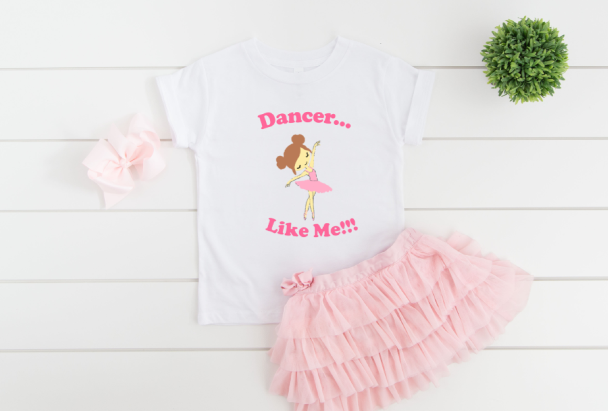 Dancer...Like Me!!! Kids T-shirt with Ballerina